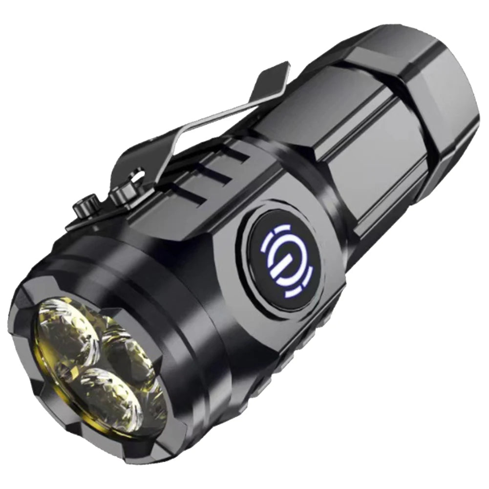 High Power LED Flashlight Torch 20W Ultra Powerful LED Flashlight 18350 Battery Portable Outdoor Flashlight for Hiking Exploring
