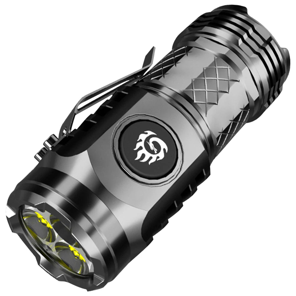 High Power LED Flashlight Torch 20W Ultra Powerful LED Flashlight 18350 Battery Portable Outdoor Flashlight for Hiking Exploring