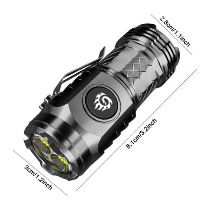 High Power LED Flashlight Torch 20W Ultra Powerful LED Flashlight 18350 Battery Portable Outdoor Flashlight for Hiking Exploring